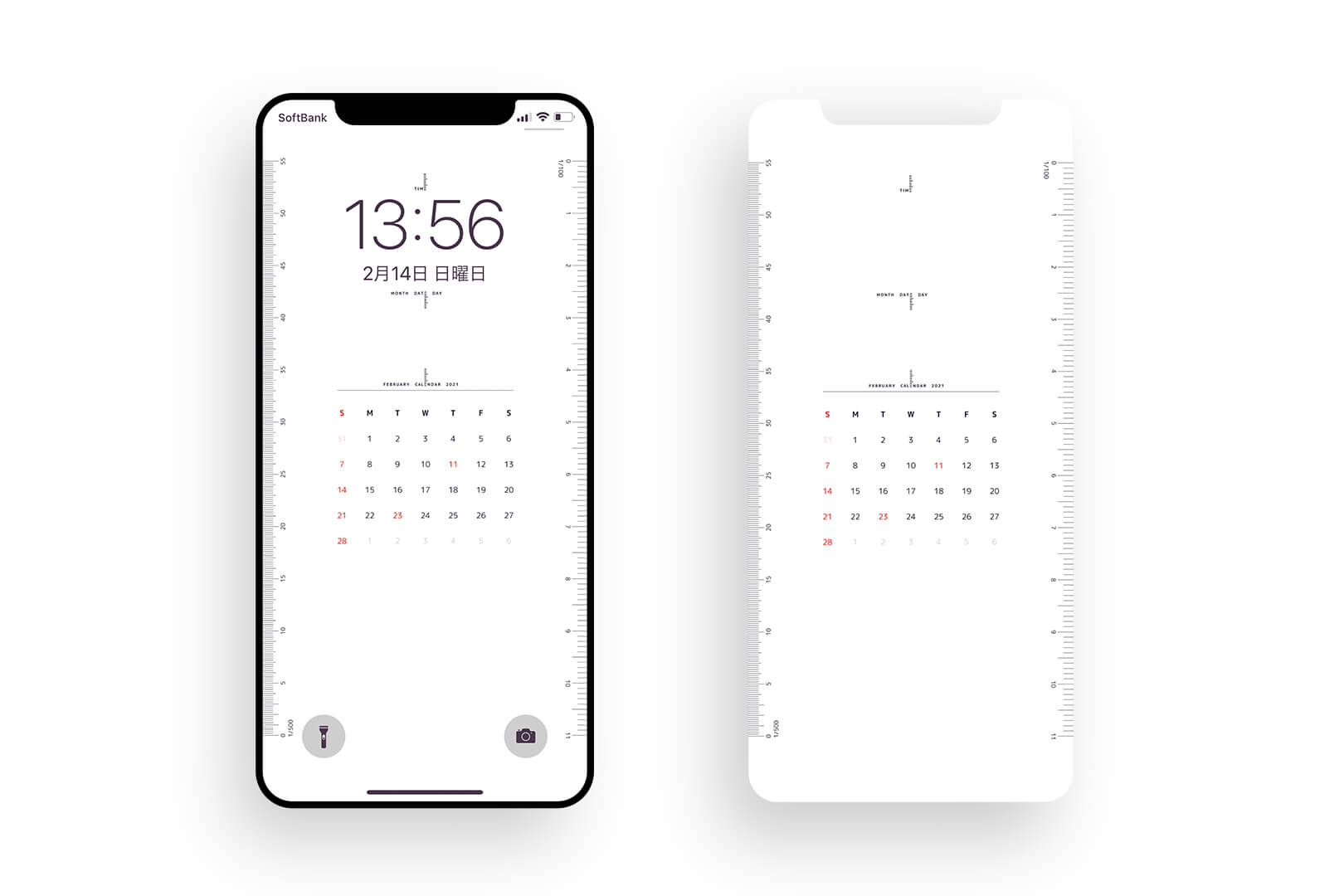 寸法の測れるiPhone用ロック画面壁紙「iPhone Scale Calendar」をつくりました。