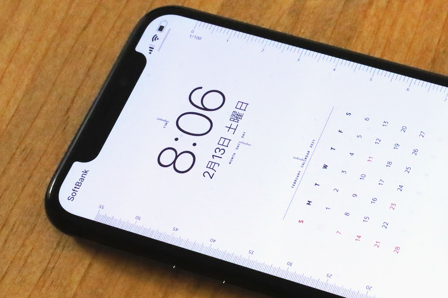 寸法の測れるiphone用ロック画面壁紙 Iphone Scale Calendar をつくりました Navynote