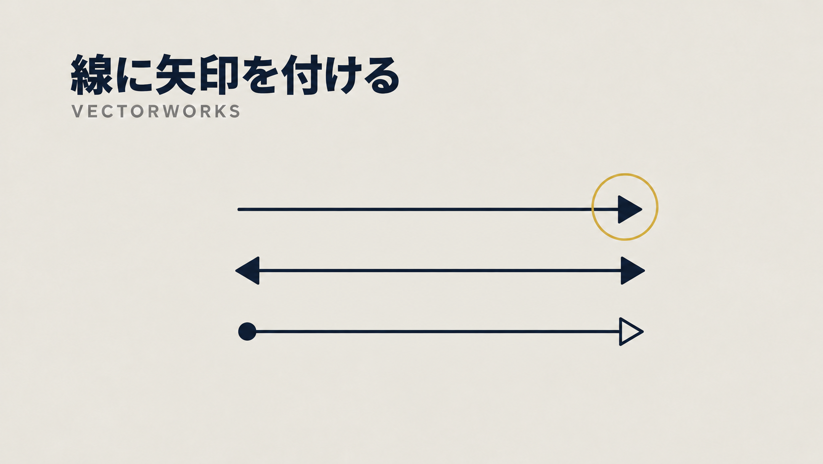 Vectorwork 属性パレットの使い方④:線の先端に矢印(マーカー)を付ける方法