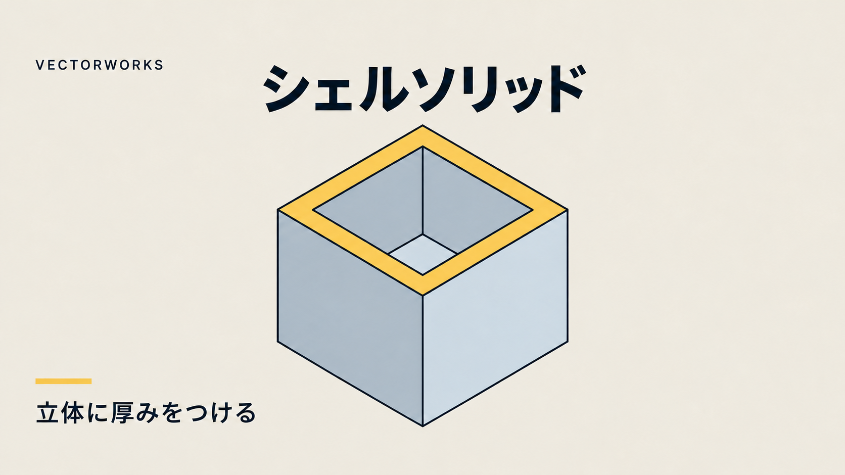 Vectorworksで3Dオブジェクトに厚みを加える方法：シェルソリッドツールの使い方